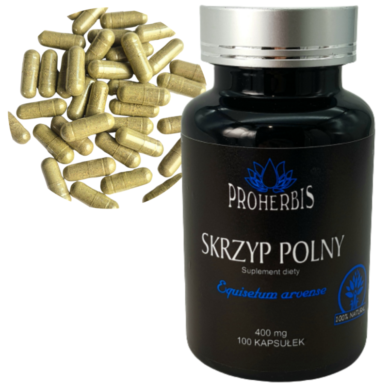 Skrzyp polny 400mg 100 kaps naturalne źródło krzemu wsparcie mikroelementów
