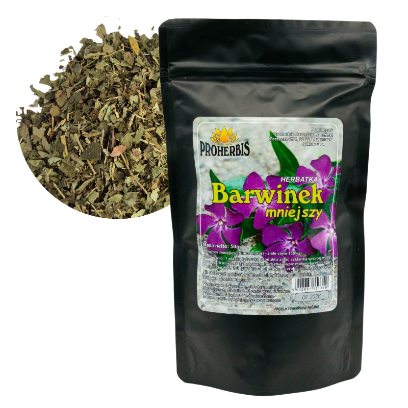 Barwinek mniejszy 100 % ziele cięte 50 g naturalna herbatka zdrowotna