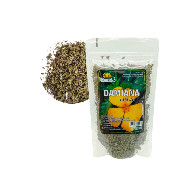 Liść Damiana 100% susz 50g naturalna herbata na relaks i dobre samopoczucie