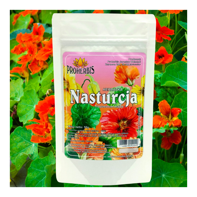 Nasturcja większa 50g 100% ziele mielone naturalne wsparcie zdrowia