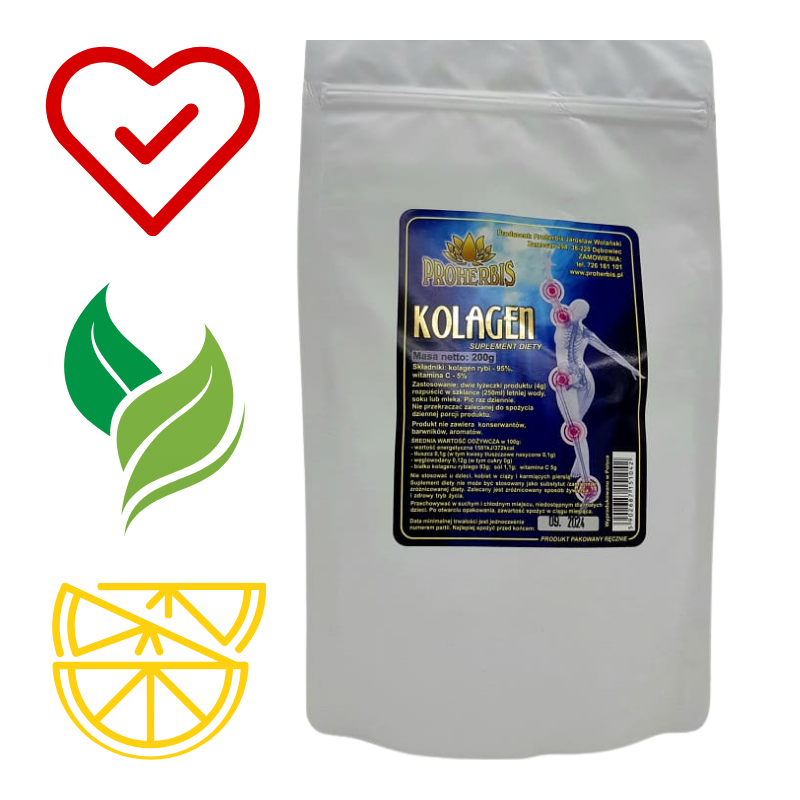 Kolagen morski w proszku 200 g – naturalne wsparcie dla skóry, włosów i stawów