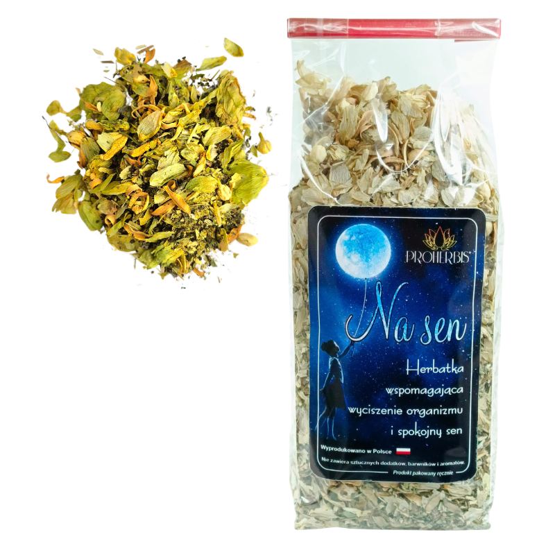 Herbatka na sen 100g naturalne wyciszenie spokojny sen ziołowa mieszanka