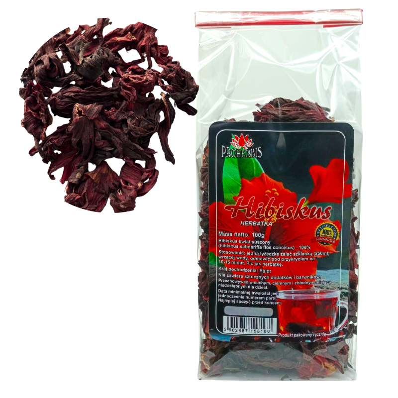 Hibiskus kwiat suszony 100 g — Proherbis