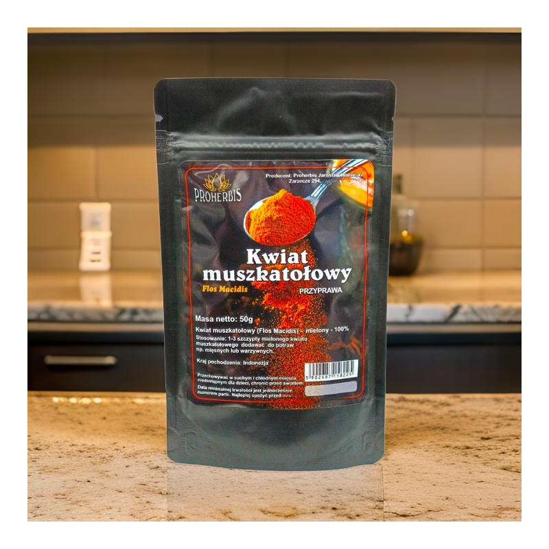 Kwiat Muszkatołowy 50g mielony naturalny aromat do potraw mięsnych deserów
