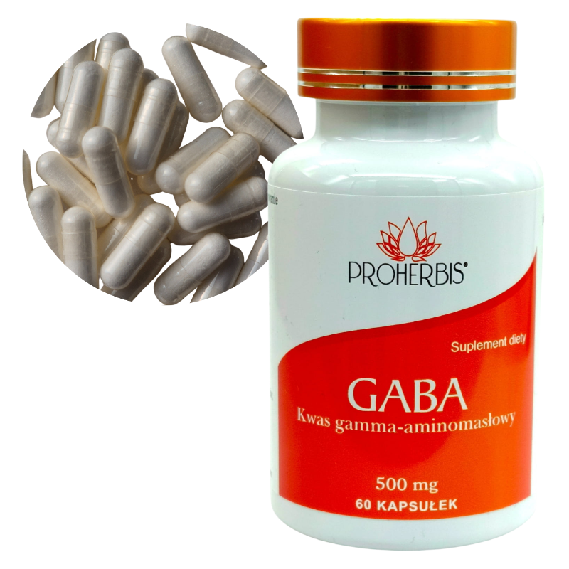 GABA 500mg 60 kapsułek kwas gamma aminomasłowy suplement na sen stres
