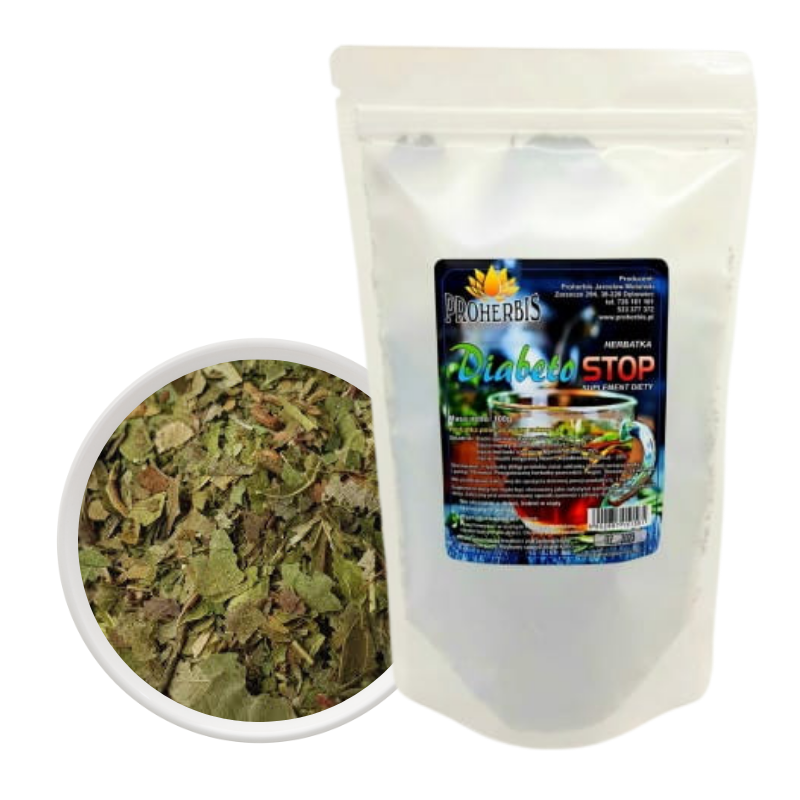Herbata DiabetoStop – naturalne wsparcie dla prawidłowego poziomu cukru we krwi (100 g)