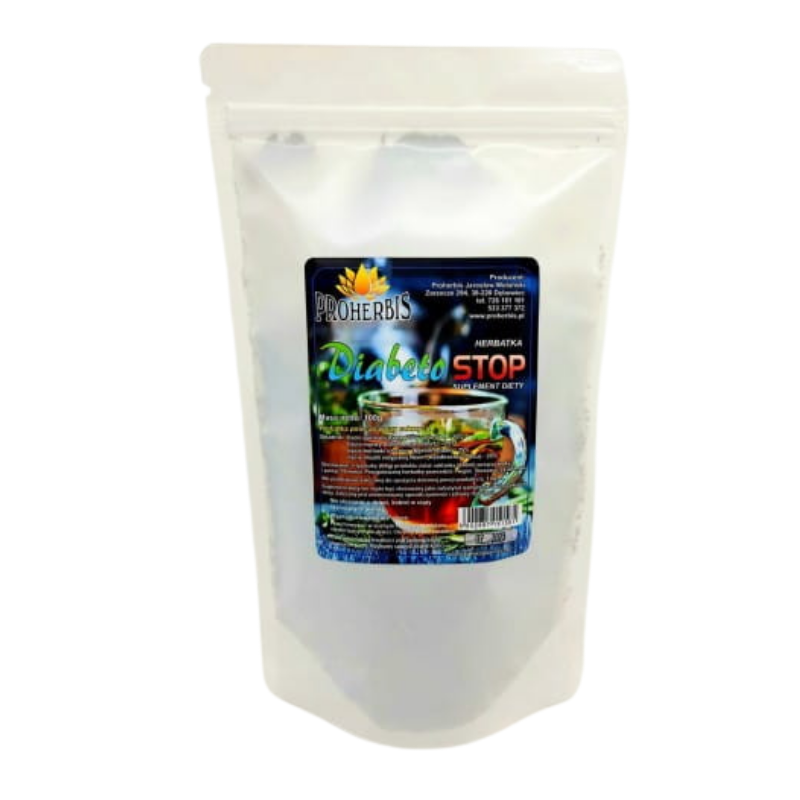 Herbata DiabetoStop – naturalne wsparcie dla prawidłowego poziomu cukru we krwi (100 g)