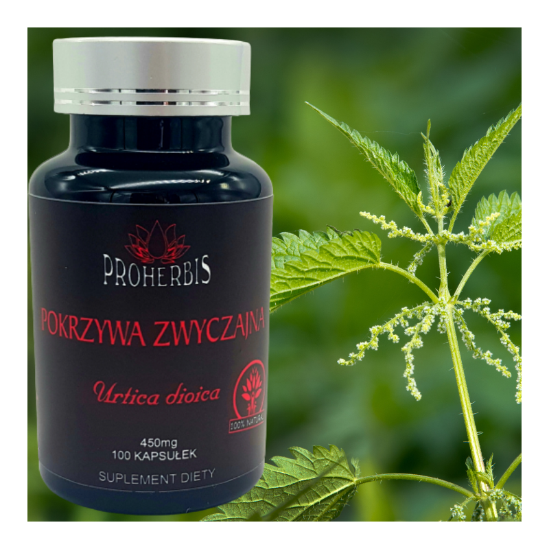 Pokrzywa zwyczajna 450mg 100 kaps oczyszczanie organizmu odporność
