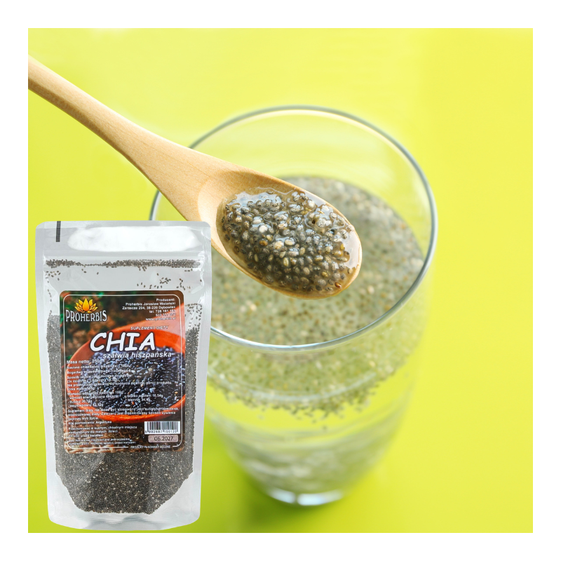 Chia Nasiona 250g Proherbis – Szałwia Hiszpańska – Superfood do Koktajli i Owsianek