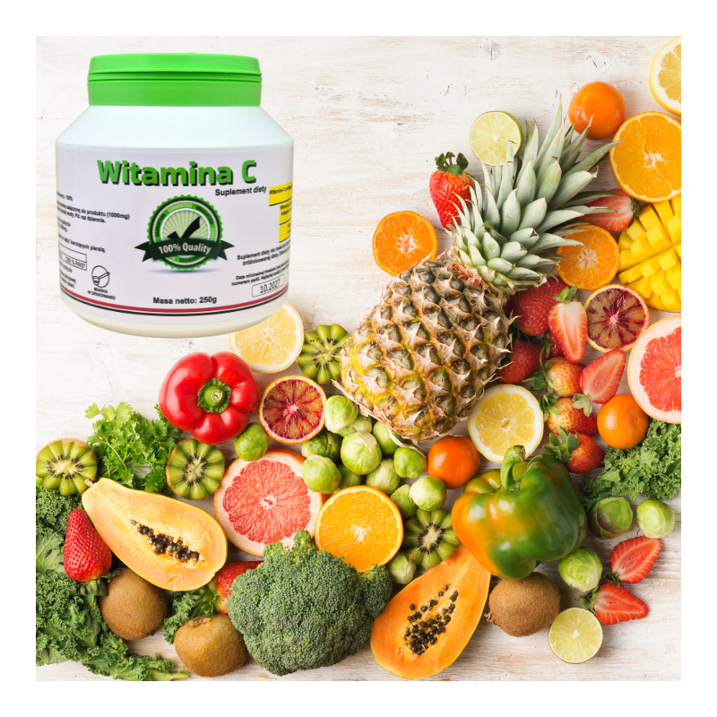 Witamina C Kwas L-askorbinowy WSPARCIE ODPORNOŚCI 250g suplement diety
