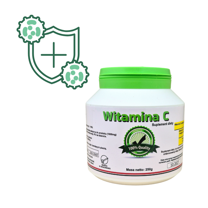 Witamina C Kwas L-askorbinowy WSPARCIE ODPORNOŚCI 250g suplement diety