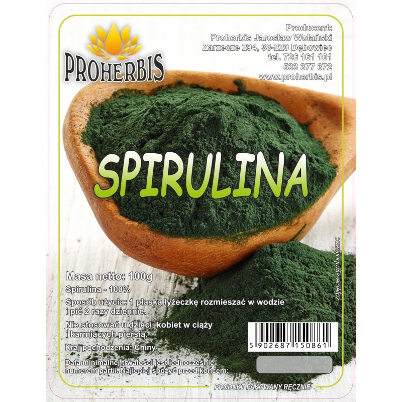 Spirulina 100 g Proherbis — proszek