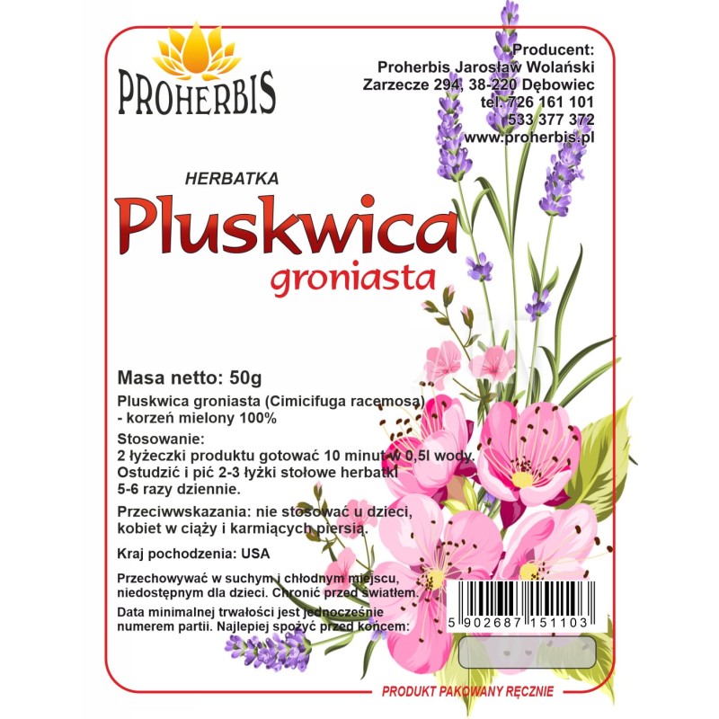 Pluskwica groniasta 50 g — korzeń mielony