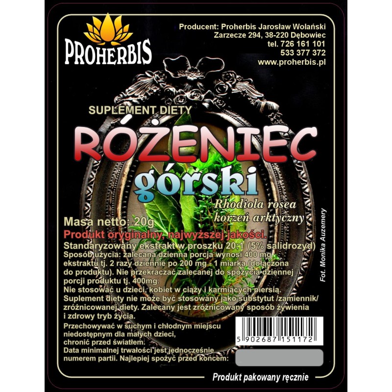Różeniec górski 20:1 20 g — Proherbis
