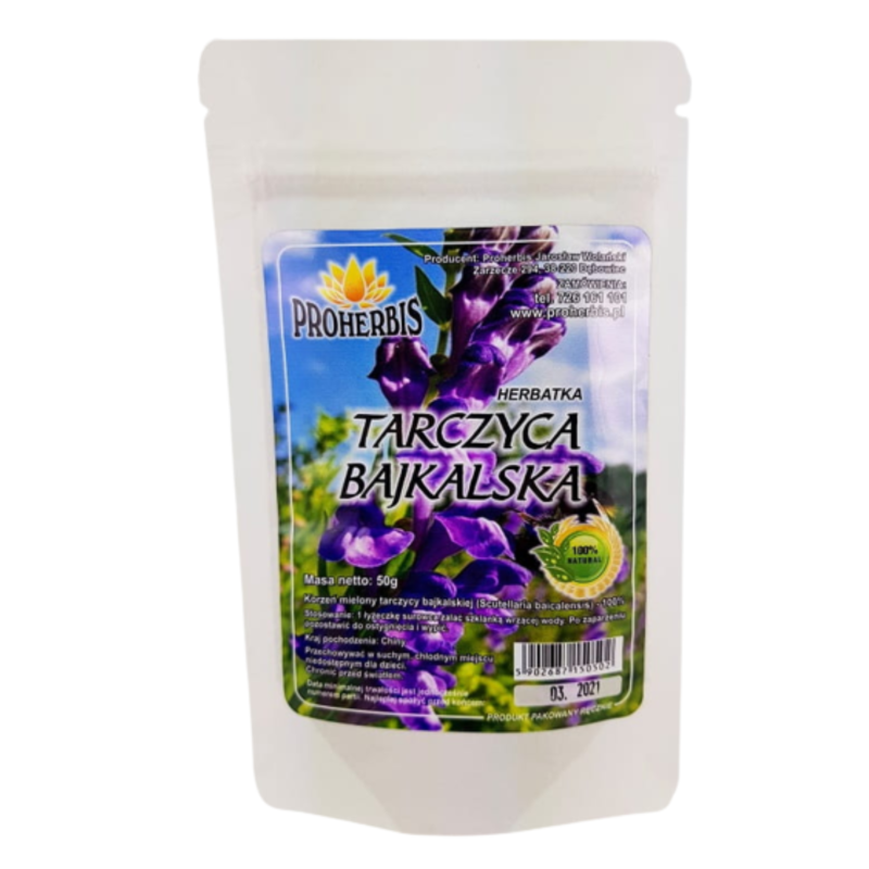 Tarczyca Bajkalska 50g Proherbis ziele mielone 100% naturalne