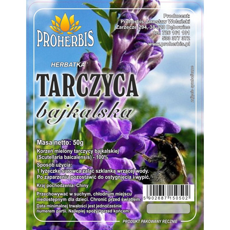 Tarczyca Bajkalska 50g Proherbis ziele mielone 100% naturalne