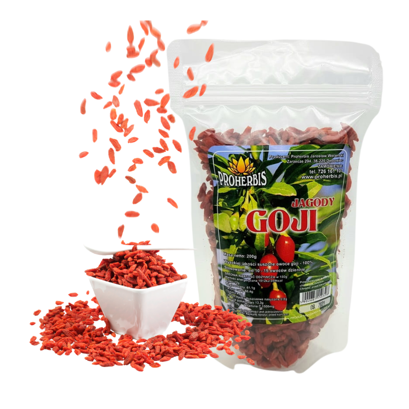 Jagody Goji 200g Proherbis naturalne superfood antyoksydanty