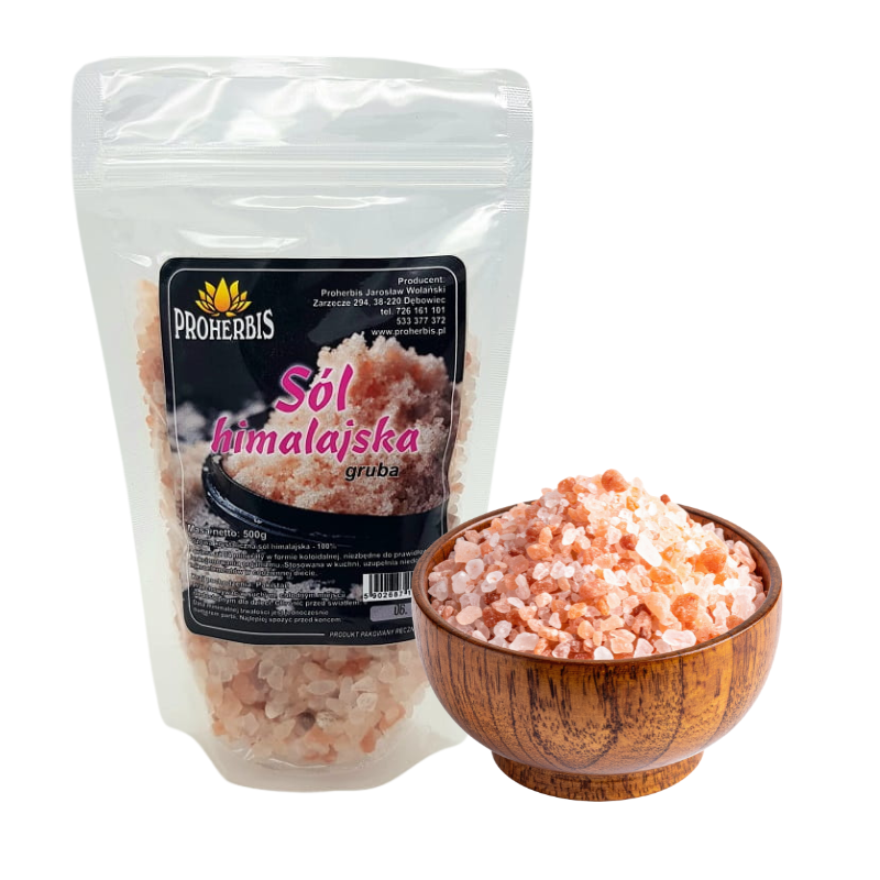 Sól Himalajska Gruba 500g Proherbis naturalna różowa