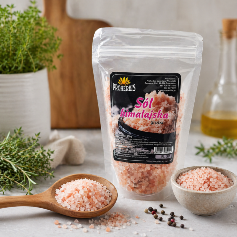 Sól Himalajska Gruba 500g Proherbis naturalna różowa