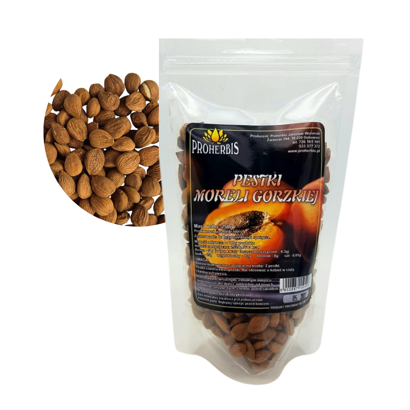 Pestki moreli gorzkiej 250g – naturalne, bez dodatków