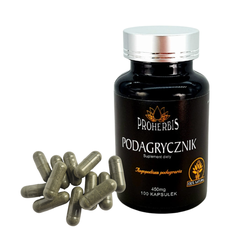 Podagrycznik 100kaps 450 mg + Przytulia czepna 100kaps ZESTAW podagra limfa