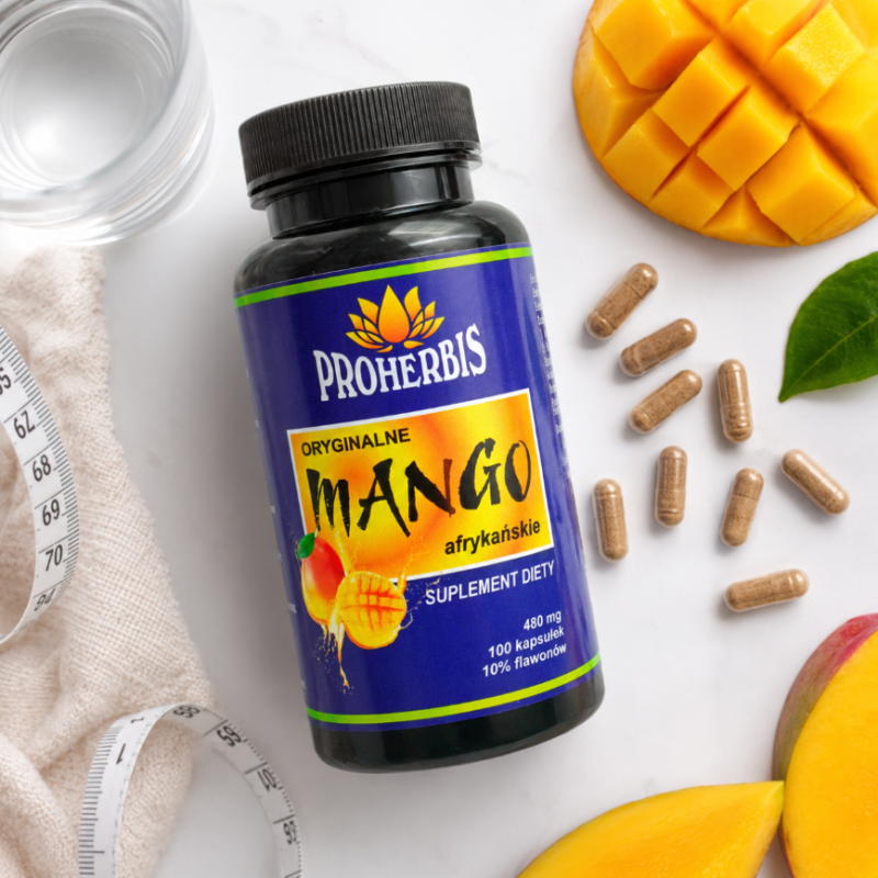 Mango afrykańskie 100 kapsułek Proherbis dla osób dbających o sylwetkę