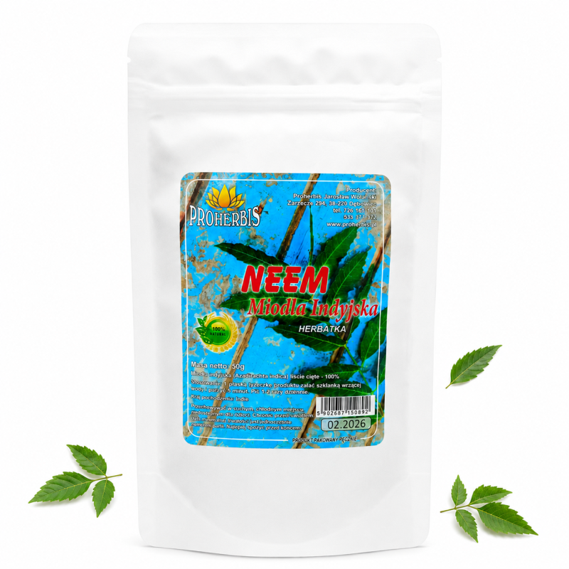 Miodla indyjska Neem 50g Proherbis oczyszczanie skóra włosy