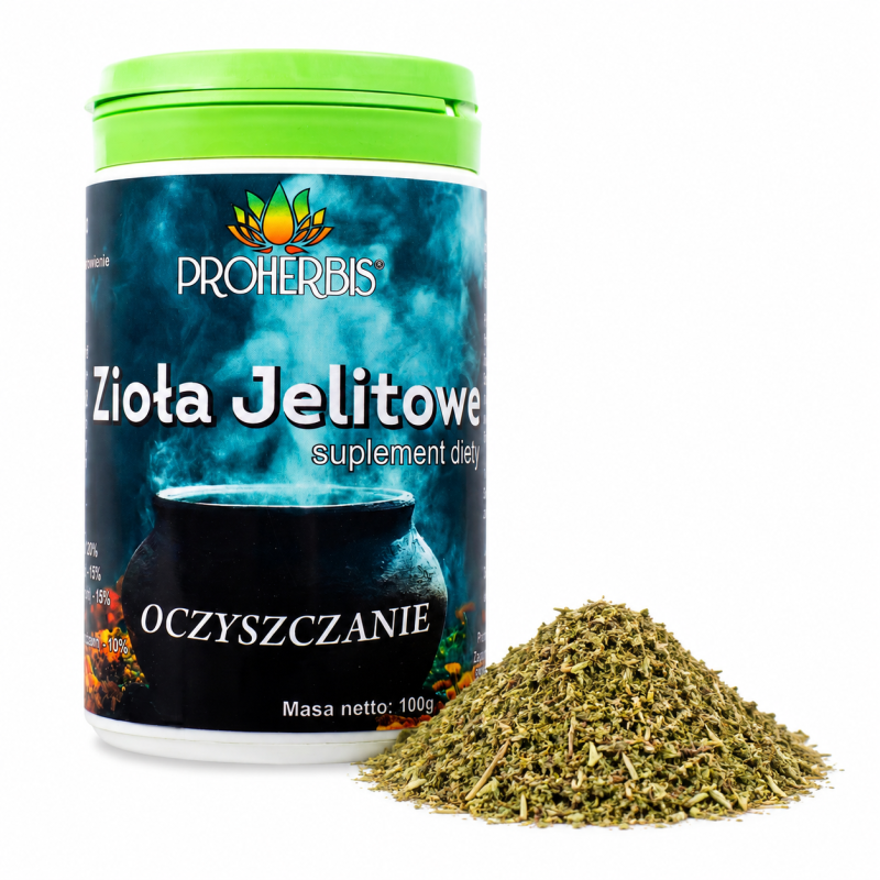 Zioła Jelitowe OCZYSZCZANIE 100g suplement diety mieszanka ziołowa Proherbis
