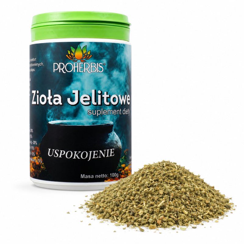 Zioła Jelitowe USPOKOJENIE 100g suplement diety mieszanka ziołowa Proherbis