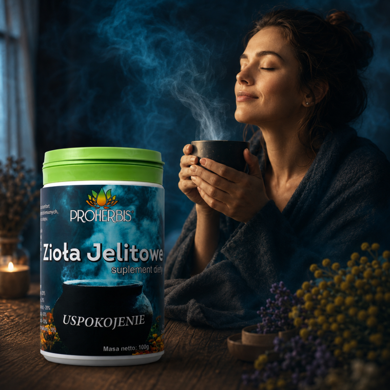 Zioła Jelitowe USPOKOJENIE 100g suplement diety mieszanka ziołowa Proherbis