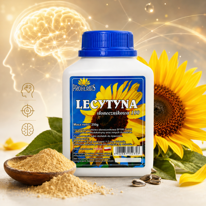Lecytyna słonecznikowa SF100 250 g — proszek