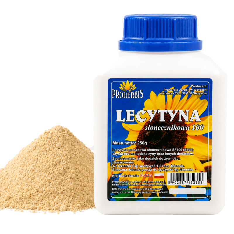Lecytyna słonecznikowa SF100 250 g — proszek