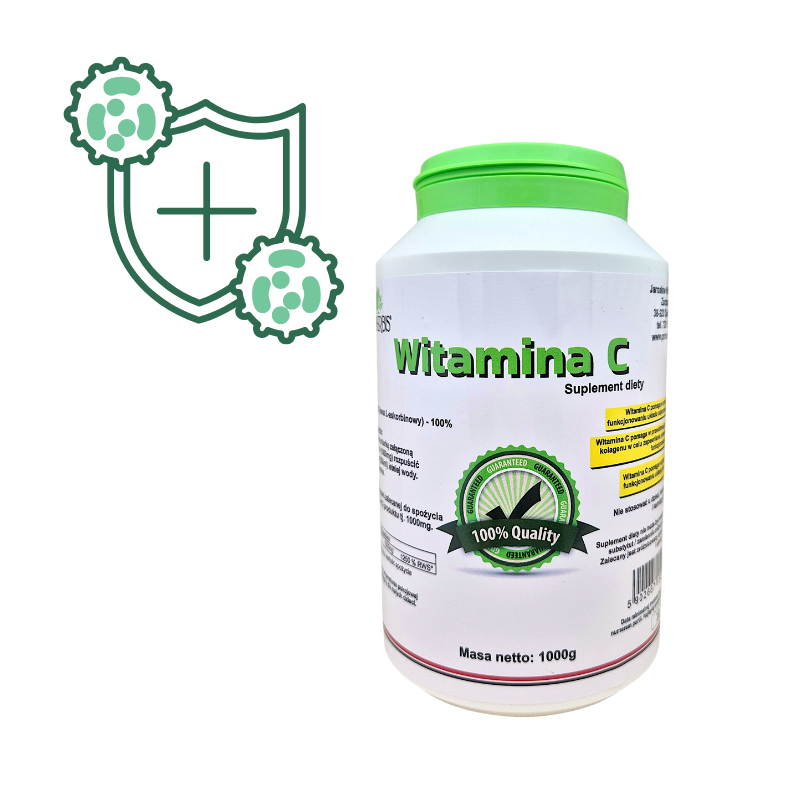 Witamina C Kwas L-askorbinowy WSPARCIE ODPORNOŚCI 1000g 1kg suplement diety