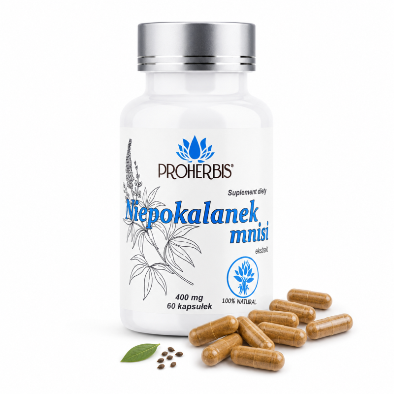 Niepokalanek ekstrakt 5:1 60 kaps 400mg Proherbis suplement diety