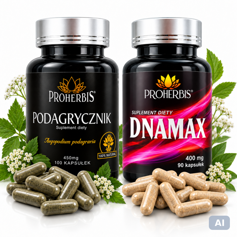 Podagrycznik 100 kaps 450 mg + Dnamax 90 kaps ZESTAW na stawy podagrę