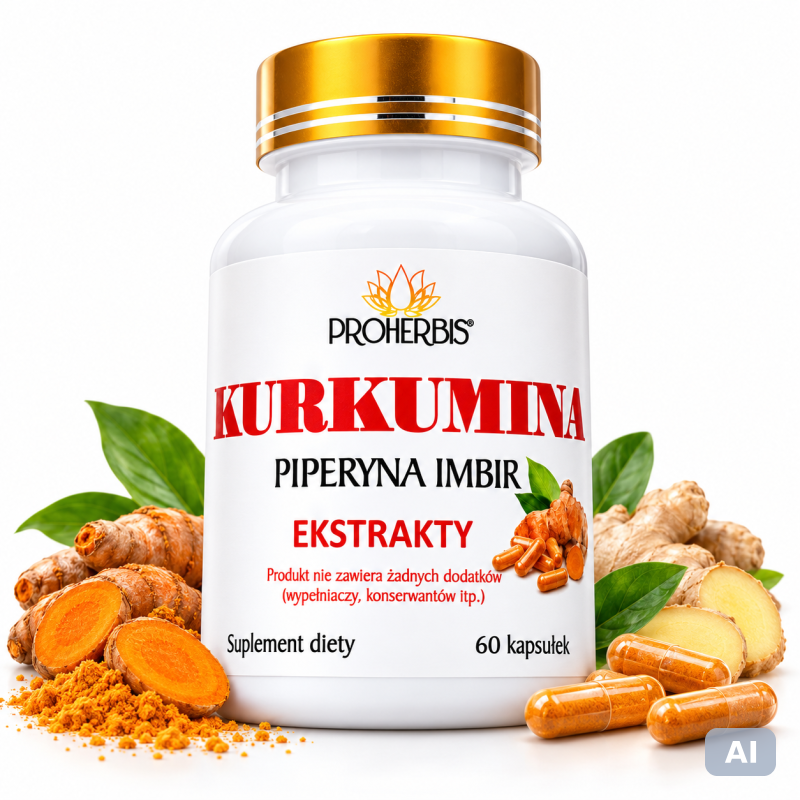 Kurkumina Piperyna Imbir 400 mg 60 kaps | Proherbis