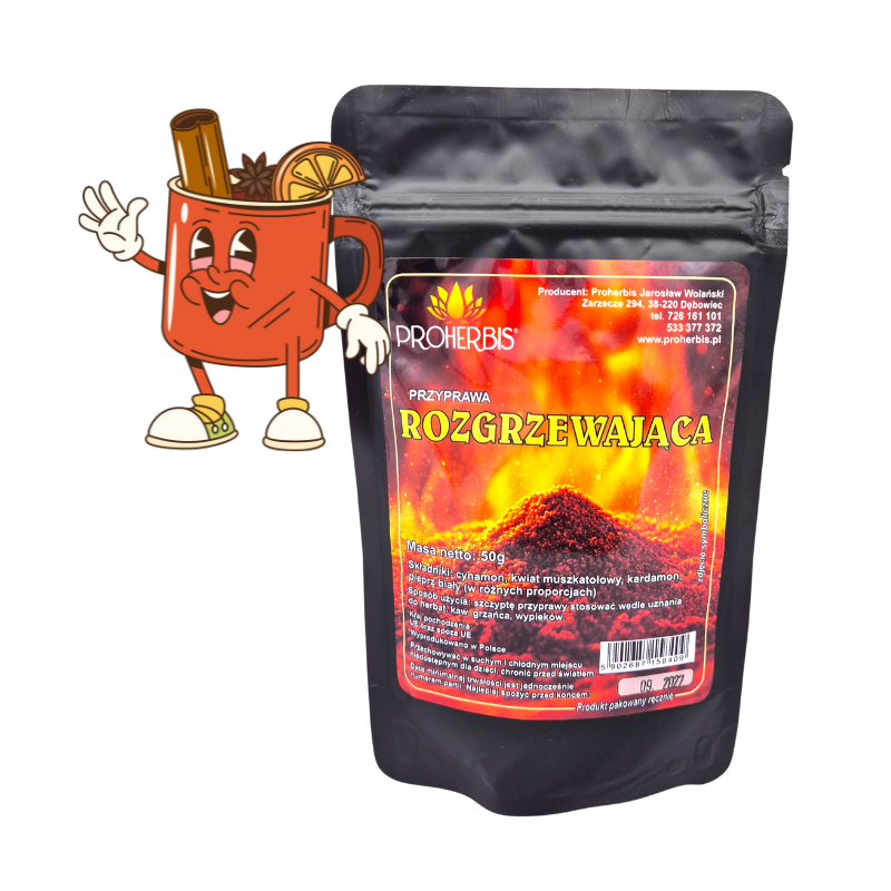 Proherbis Przyprawa Rozgrzewająca 50g - cynamon, kardamon, biały pieprz, kwiat muszkatołowy