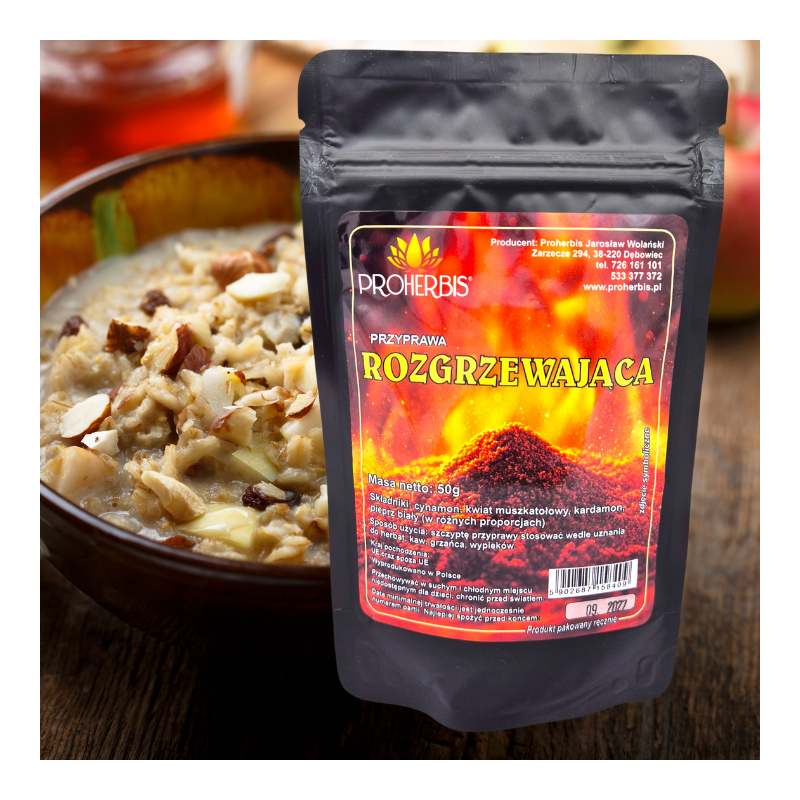 Proherbis Przyprawa Rozgrzewająca 50g - cynamon, kardamon, biały pieprz, kwiat muszkatołowy