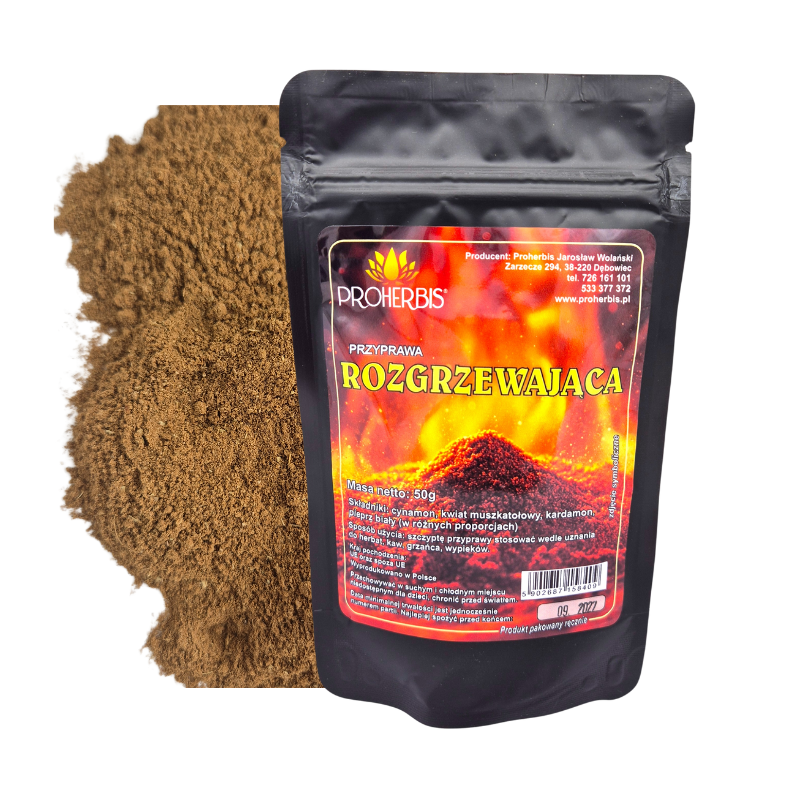 Proherbis Przyprawa Rozgrzewająca 50g - cynamon, kardamon, biały pieprz, kwiat muszkatołowy