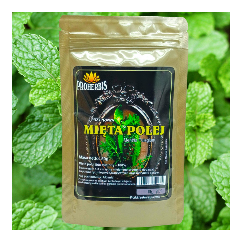 Mięta polej mielona 50g – aromatyczna przyprawa do potraw i naparów