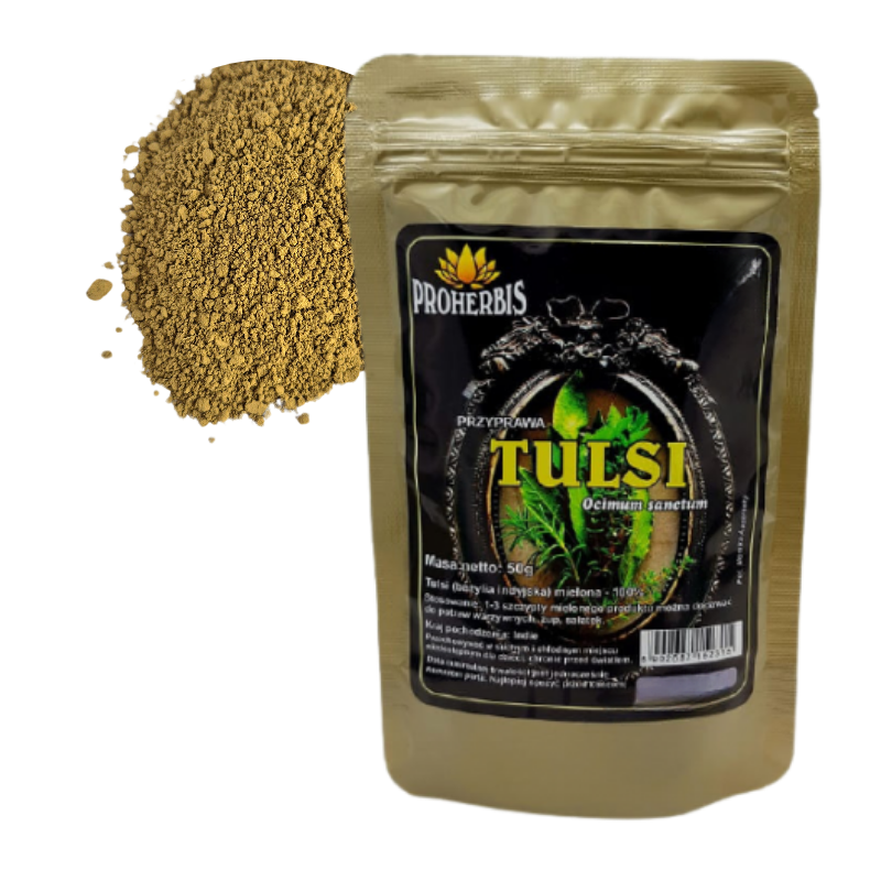 Tulsi 50g – Bazylia indyjska 100% naturalna przyprawa o właściwościach prozdrowotnych