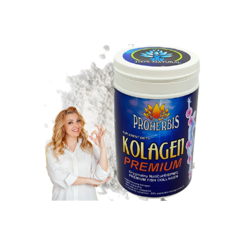 Kolagen rybi morski w proszku 150g peptydy z wit.C na stawy kości