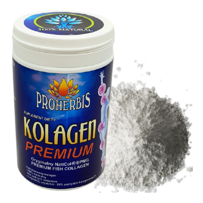 Kolagen rybi morski w proszku 150g peptydy z wit.C na stawy kości