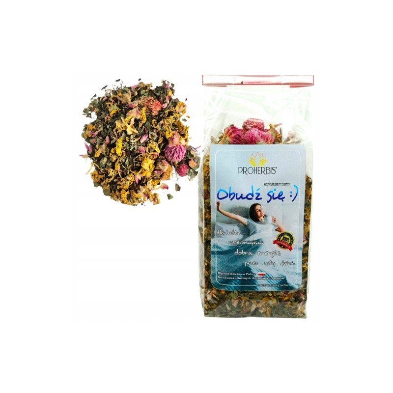 Herbata Obudź się 100g naturalna energia na cały dzień ziołowa mieszanka