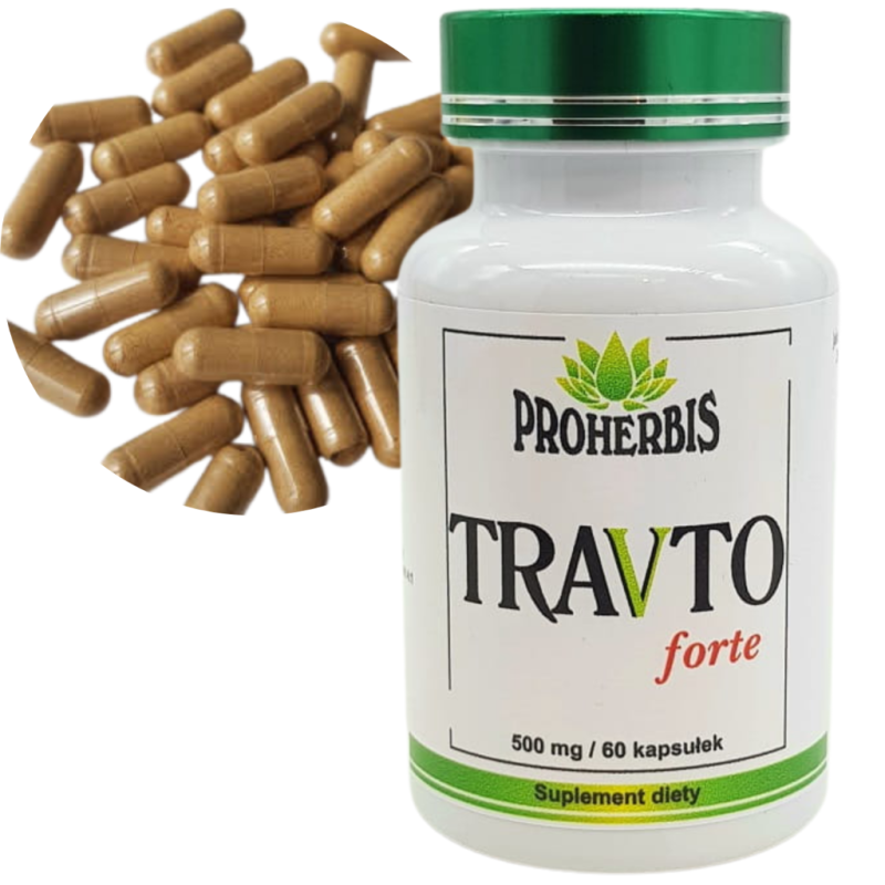 Travto forte 500mg 60 kapsułek na trawienie pomaga regenerować wątrobę