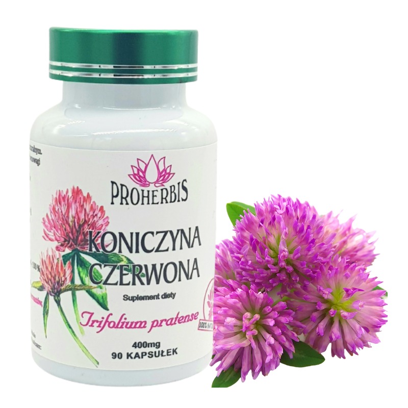 Suplement diety koniczyna czerwona 400mg 90kapsułek na menopauzę drażliwość