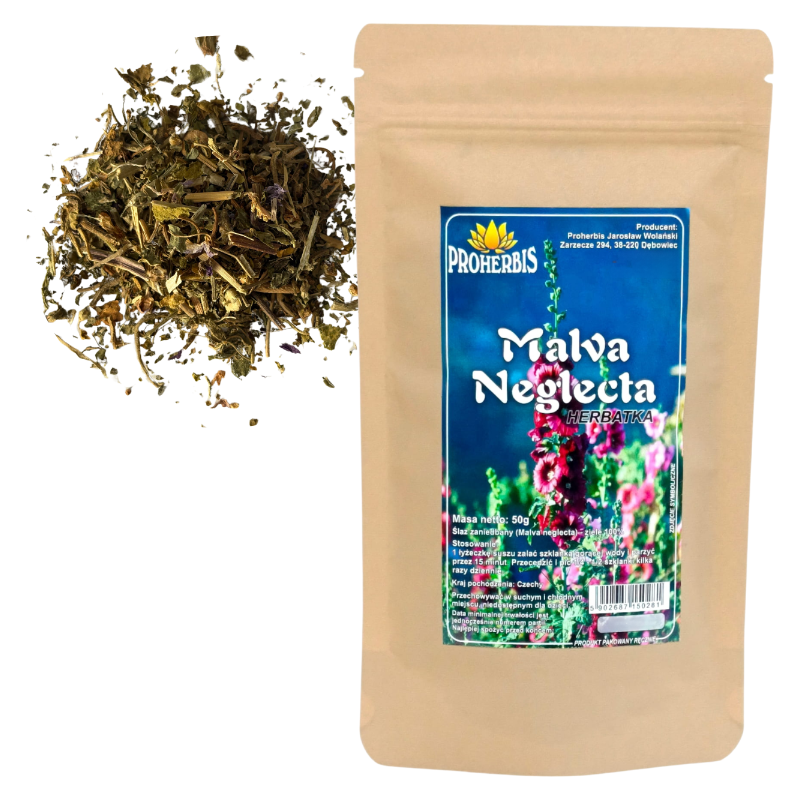 Malva Neglecta 50g Zioła ślaz zaniedbany na zdrowie trawienne i oddechowe