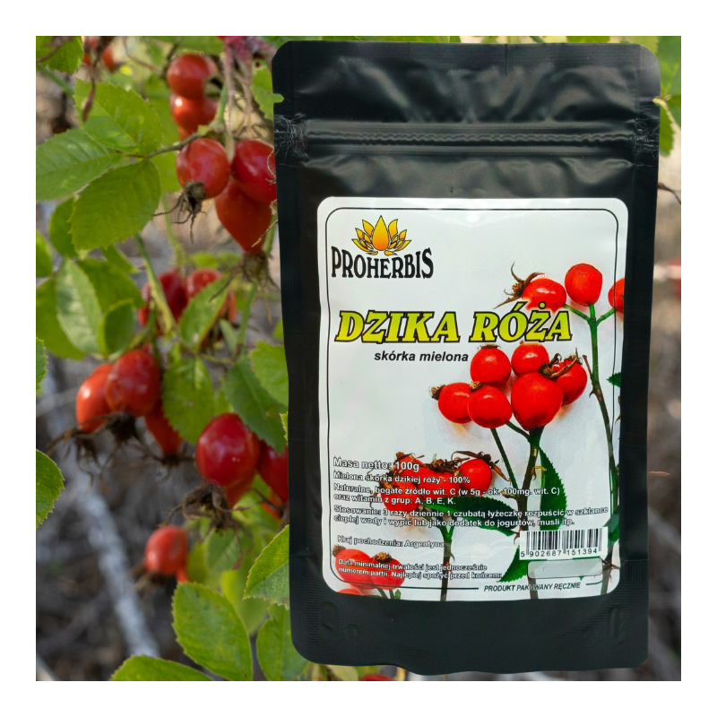 Dzika róża 100g skórka mielona naturalna witamina C wsparcie odporności