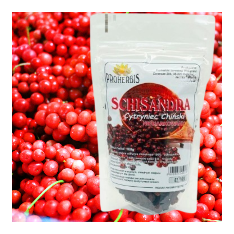 Cytryniec chiński Schisandra 100g susz na herbatę naturalna energia zdrowie