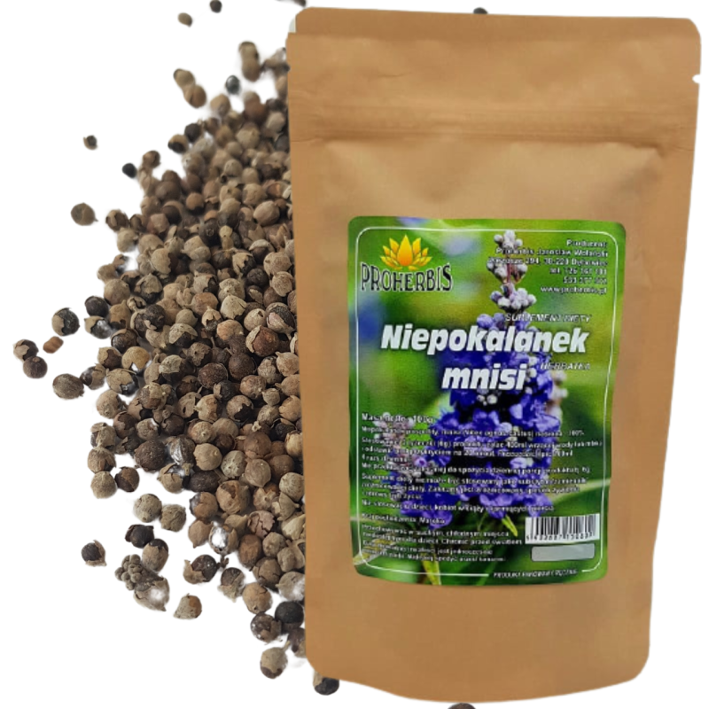 Niepokalanek pieprzowy mnisi 100 g REGULUJE HORMONY wsparcie dla kobiet